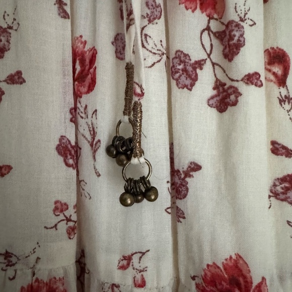 Free People Lysette Red Ivory Floral Maxi Dress - Picture 4 of 9